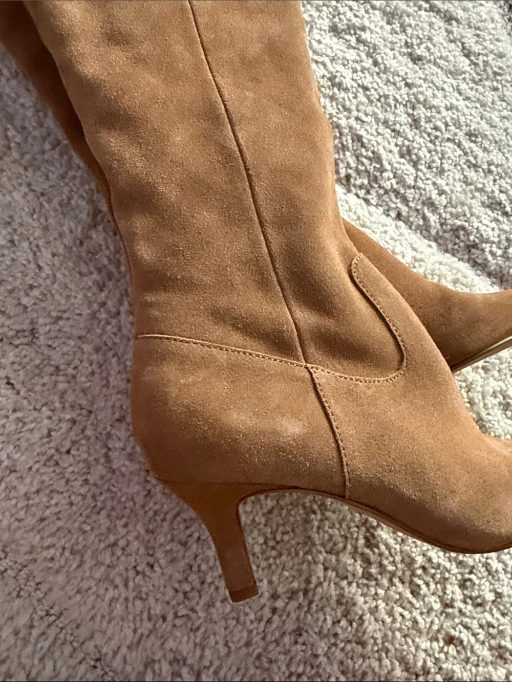 Dolce Vita Chestnut Suede Over-the-Knee Boots with Kitten Heel